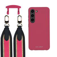Samsung S23 Plus RASPBERRY RED CASE + PATTERNED STRAP