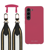 Samsung S23 Plus RASPBERRY RED CASE + PATTERNED STRAP