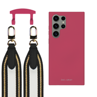 Samsung S25 Ultra RASPBERRY RED CASE + PATTERNED STRAP