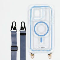 SKY BLUE TRANSPARENT CASE WITH STRAP - MAGSAFE