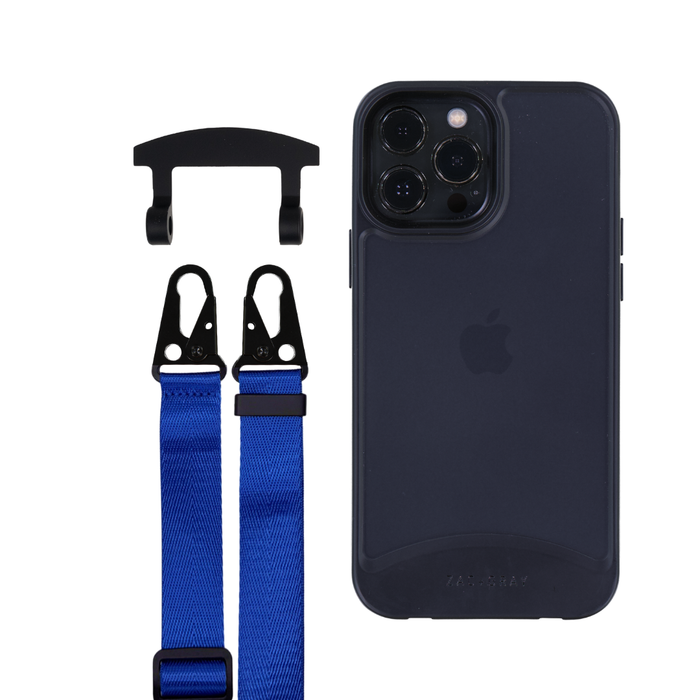 iPhone 13 Pro FROSTED MIDNIGHT BLACK CASE + STRAP