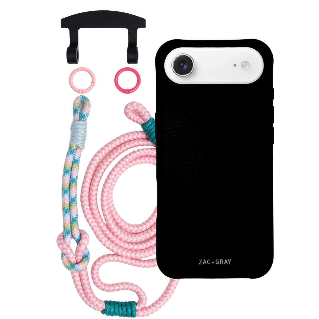 iPhone 17 Air MIDNIGHT BLACK CASE + KNOTTED CORD