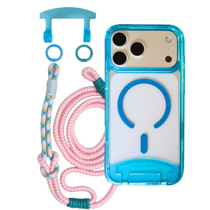 iPhone 17 Air AQUAMARINE TRANSPARENT CASE + KNOTTED CORD