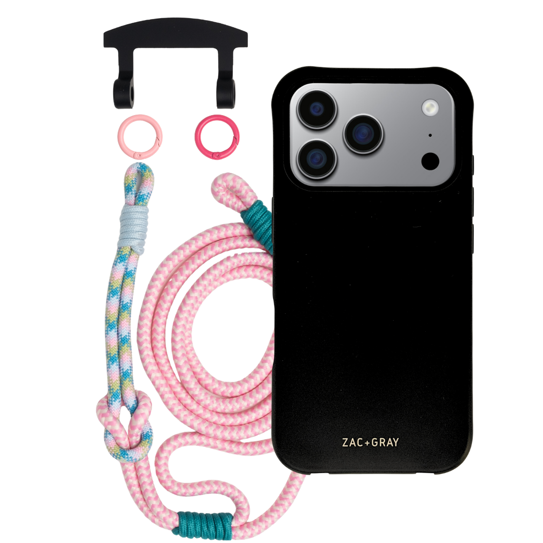 iPhone 17 Pro MIDNIGHT BLACK CASE + KNOTTED CORD