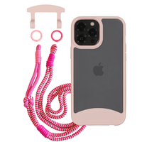 iPhone 12 and 12 Pro FROSTED ROSÉ PINK CASE + KNOTTED CORD