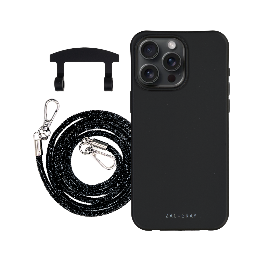 iPhone 17 Air MIDNIGHT BLACK CASE + CRYSTAL CORD