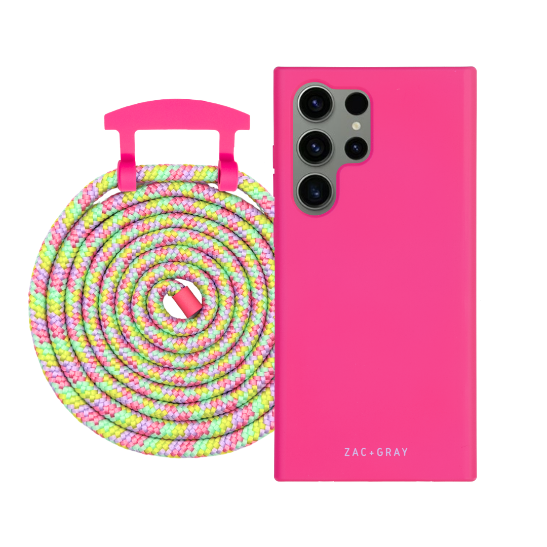 Samsung S25 Ultra HOT PINK CASE + CORD