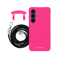 Samsung S24 Plus HOT PINK CASE + CRYSTAL CORD