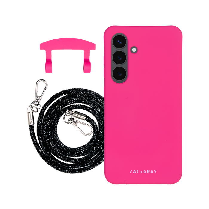 Samsung S26 HOT PINK CASE + CRYSTAL CORD