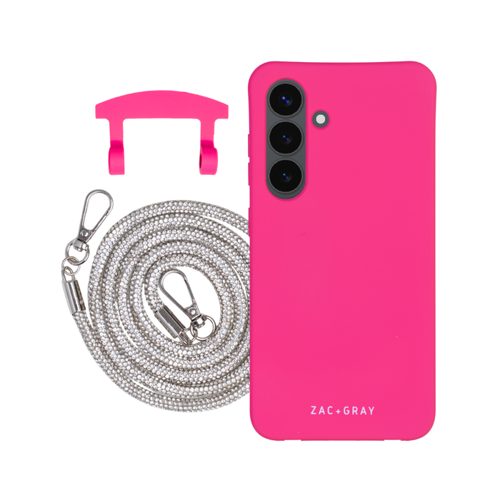 Samsung S26 HOT PINK CASE + CRYSTAL CORD