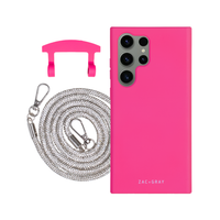 Samsung S25 Ultra HOT PINK CASE + CRYSTAL CORD