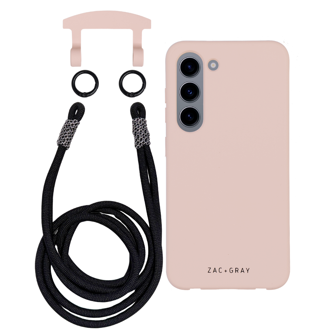 Samsung S23 ROSÉ PINK CASE + KNOTTED CORD