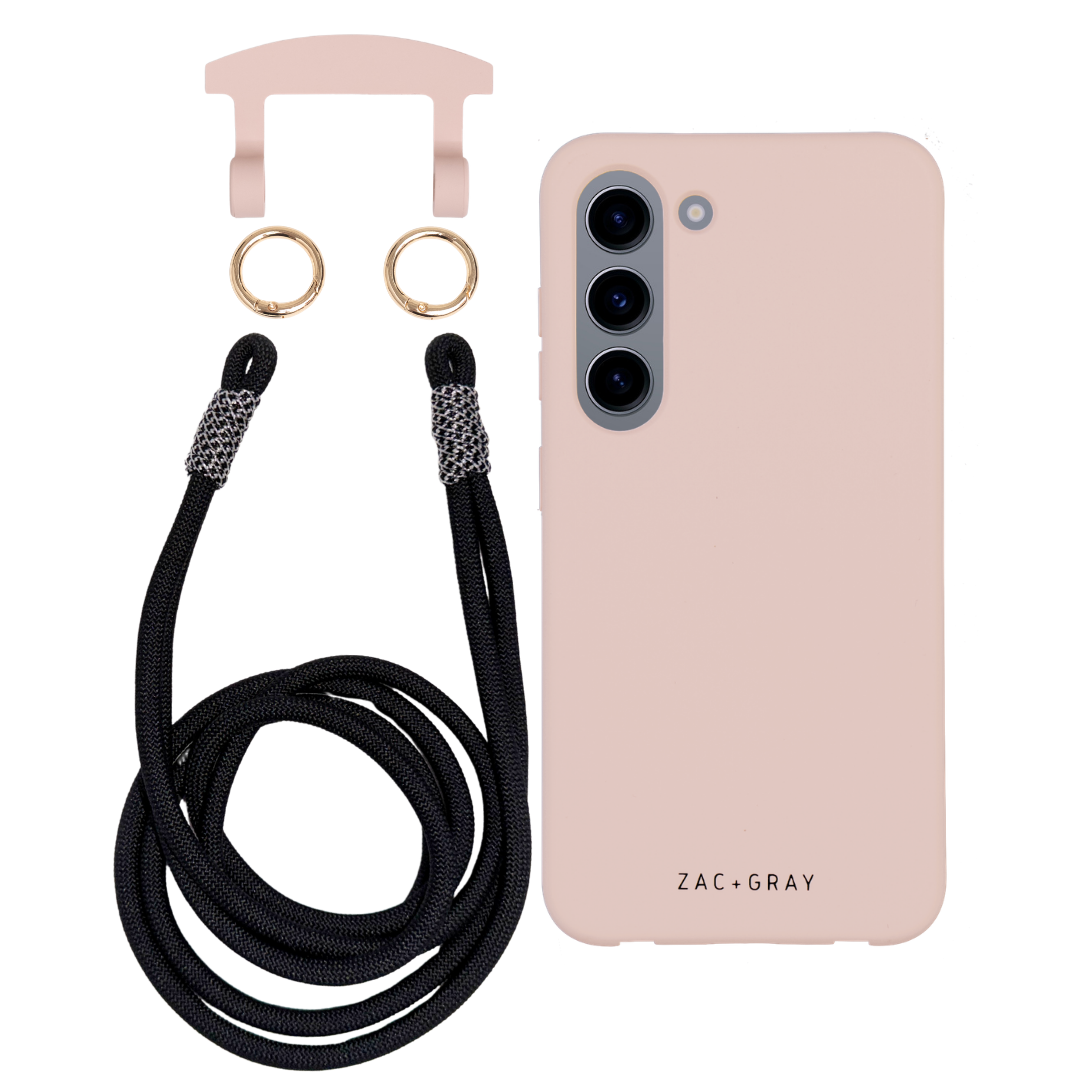 Samsung S23 ROSÉ PINK CASE + KNOTTED CORD