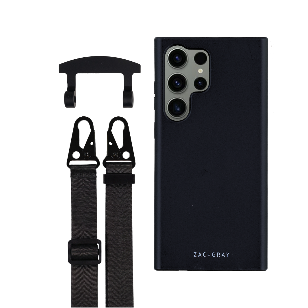 Samsung S25 Ultra MIDNIGHT BLACK CASE + STRAP