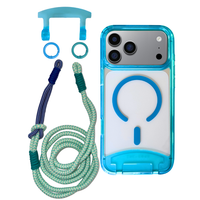 iPhone 17 Pro AQUAMARINE TRANSPARENT CASE + KNOTTED CORD