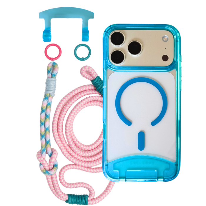 iPhone 17 Air AQUAMARINE TRANSPARENT CASE + KNOTTED CORD