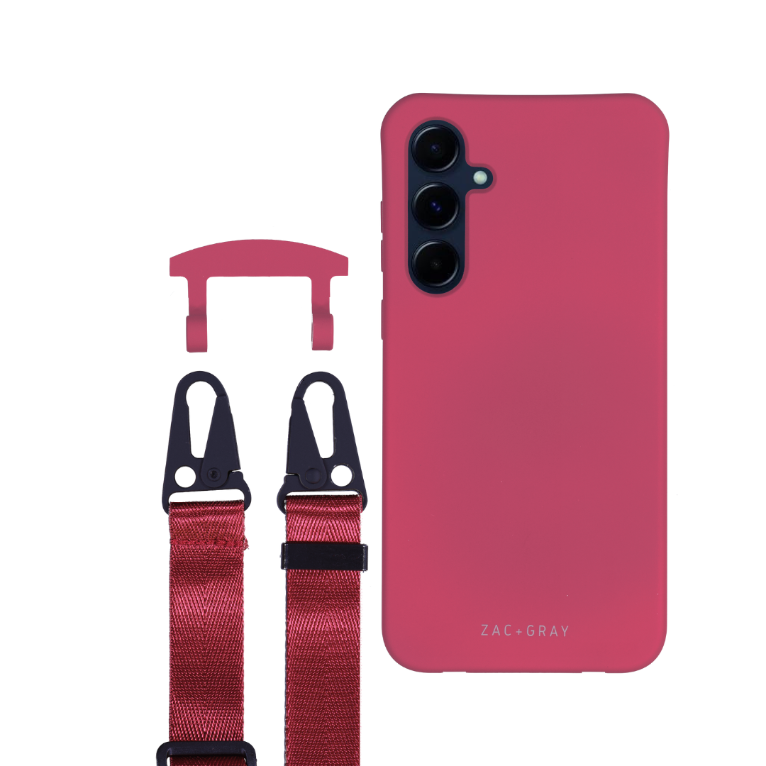 Samsung A35 and A55 RASPBERRY RED CASE + CORD