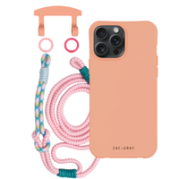 iPhone 6 / 6s / 7 / 8 / SE (2020 & 2022) SUNSET CORAL CASE + KNOTTED CORD