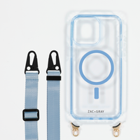 SKY BLUE TRANSPARENT CASE WITH STRAP - MAGSAFE