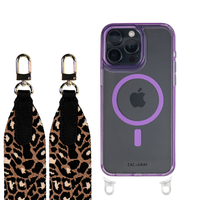 iPhone 16 LAVENDER TRANSPARENT CASE + PATTERNED STRAP