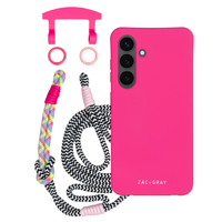 Samsung S24 Plus HOT PINK CASE + KNOTTED CORD