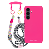 Samsung S24 Plus HOT PINK CASE + KNOTTED CORD
