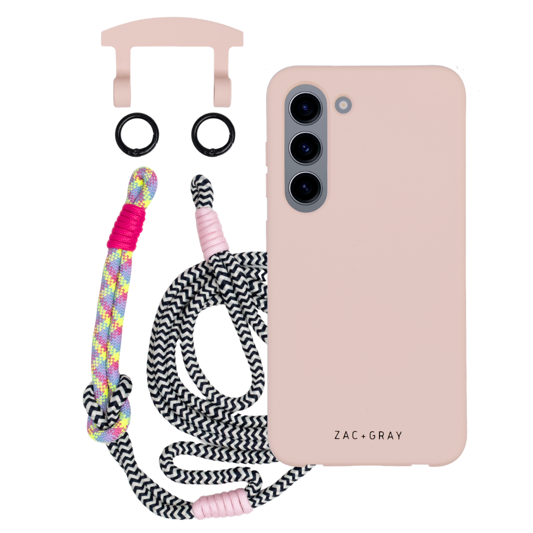 Samsung S23 ROSÉ PINK CASE + KNOTTED CORD