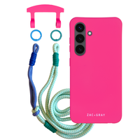 Samsung S24 Plus HOT PINK CASE + KNOTTED CORD