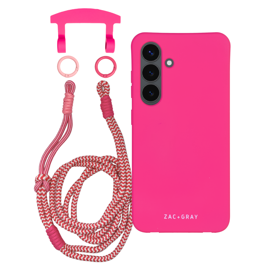 Samsung S23 Plus HOT PINK CASE + KNOTTED CORD