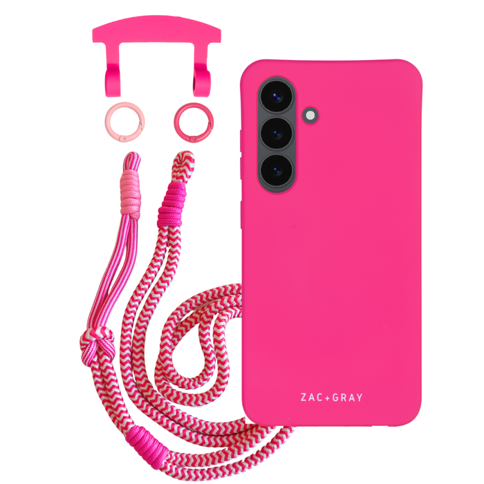Samsung S26 HOT PINK CASE + KNOTTED CORD