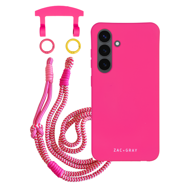 Samsung S26 HOT PINK CASE + KNOTTED CORD