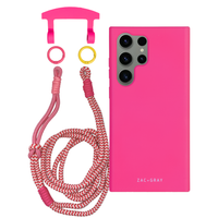 Samsung S23 Ultra HOT PINK CASE + KNOTTED CORD