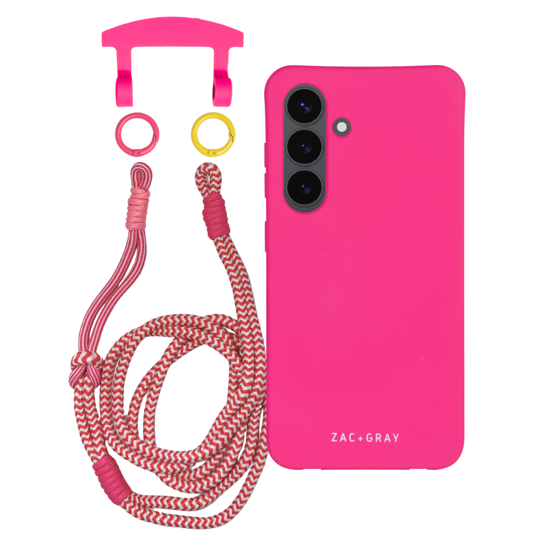 Samsung S23 Plus HOT PINK CASE + KNOTTED CORD