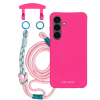 Samsung S24 Plus HOT PINK CASE + KNOTTED CORD