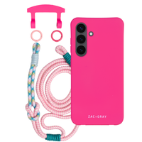 Samsung S24 Plus HOT PINK CASE + KNOTTED CORD