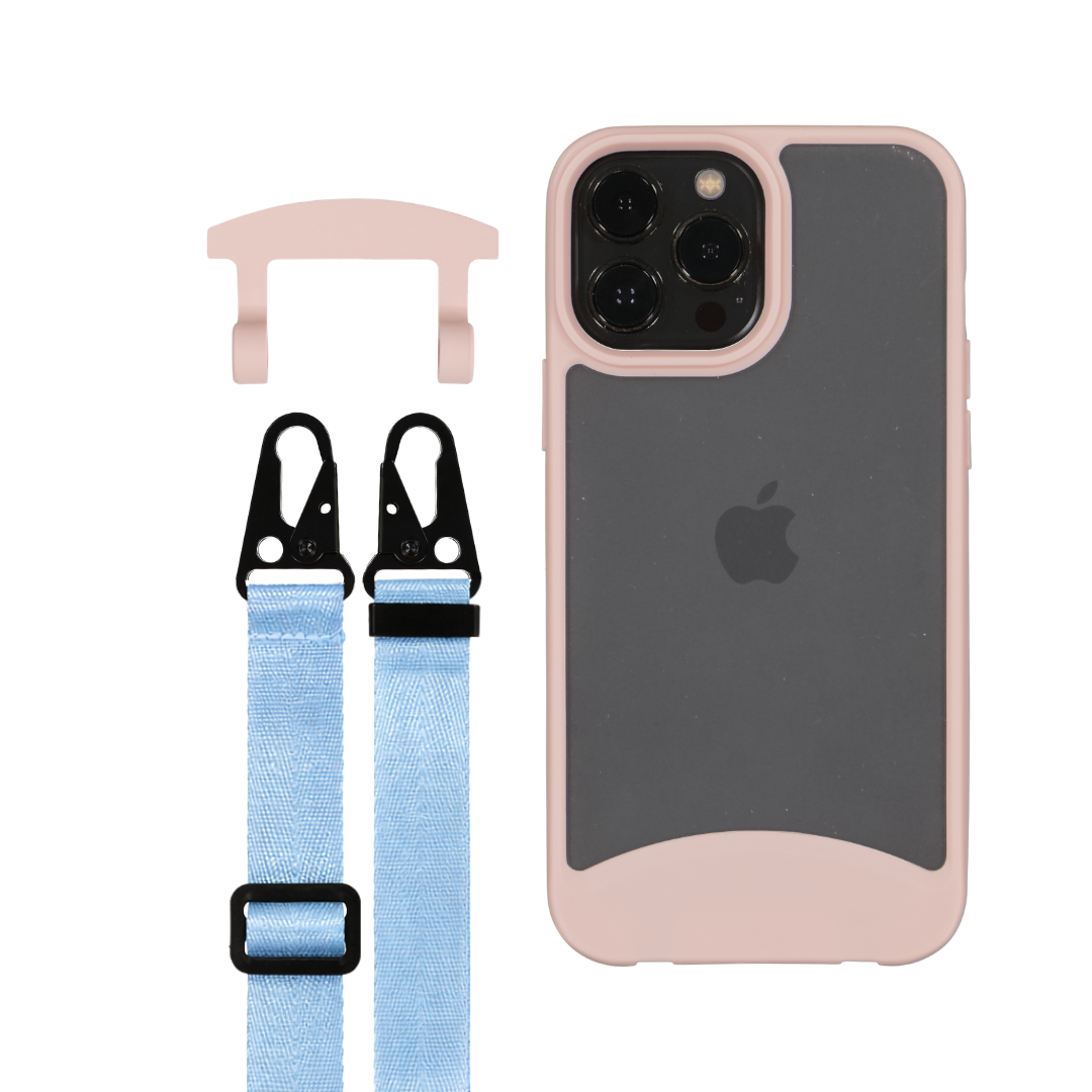 iPhone 12 and 12 Pro FROSTED ROSÉ PINK CASE + STRAP