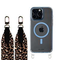 iPhone 16 Pro SKY BLUE TRANSPARENT CASE + PATTERNED STRAP