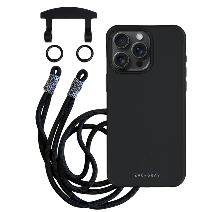 iPhone 17 Pro Max MIDNIGHT BLACK CASE + KNOTTED CORD