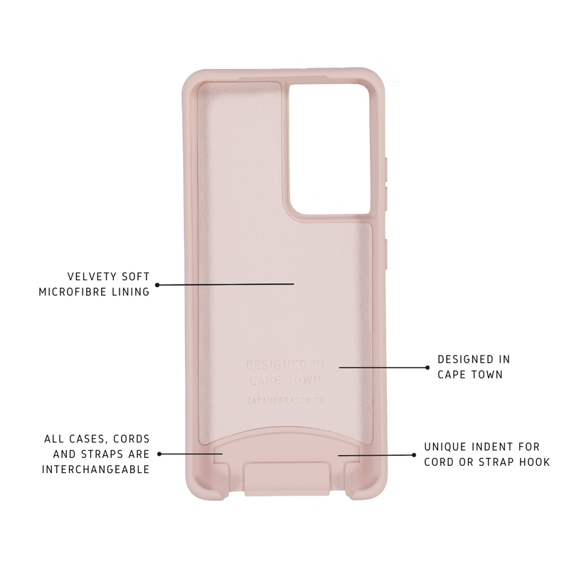 Samsung S21 Ultra ROSÉ PINK CASE + POMEGRANATE CORD