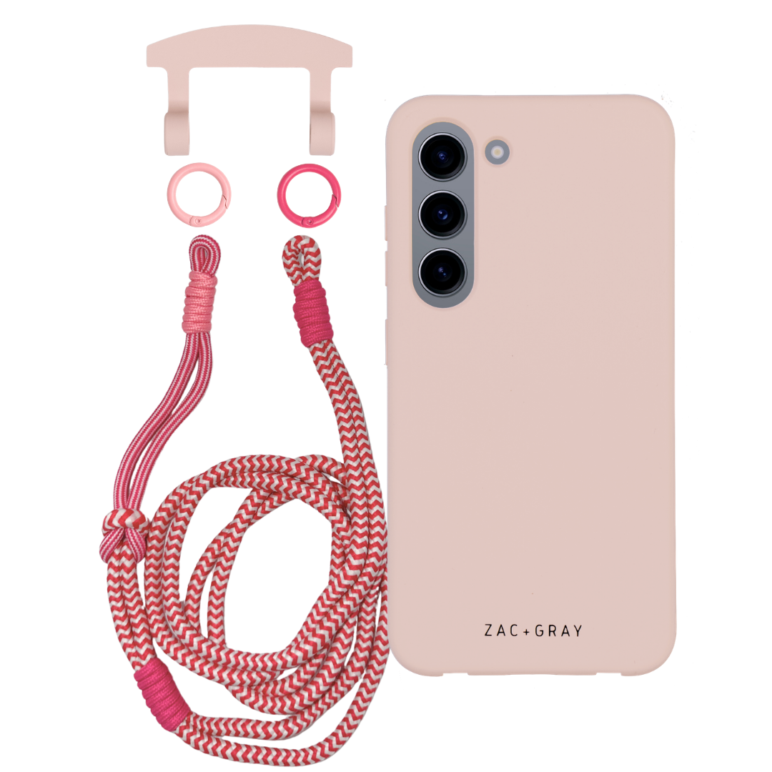 Samsung S23 ROSÉ PINK CASE + KNOTTED CORD