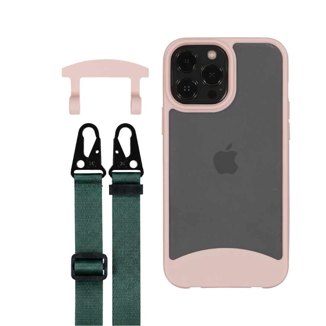iPhone 12 and 12 Pro FROSTED ROSÉ PINK CASE + STRAP