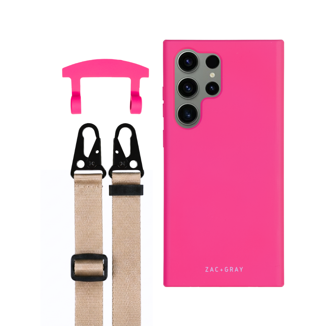 Samsung S25 Ultra HOT PINK CASE + STRAP