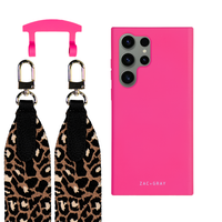 Samsung S25 Ultra HOT PINK CASE + PATTERNED STRAP