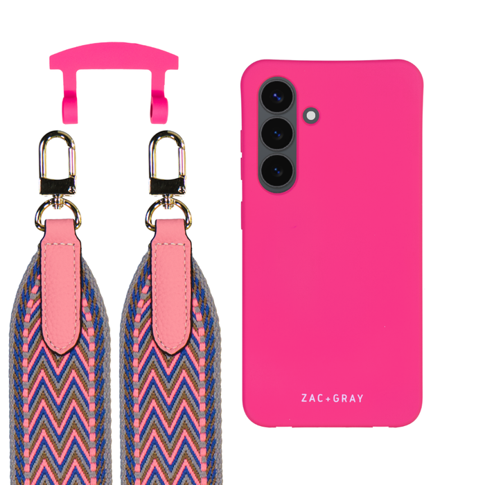 Samsung S26 HOT PINK CASE + PATTERNED STRAP