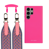 Samsung S25 Ultra HOT PINK CASE + PATTERNED STRAP