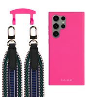 Samsung S25 Ultra HOT PINK CASE + PATTERNED STRAP