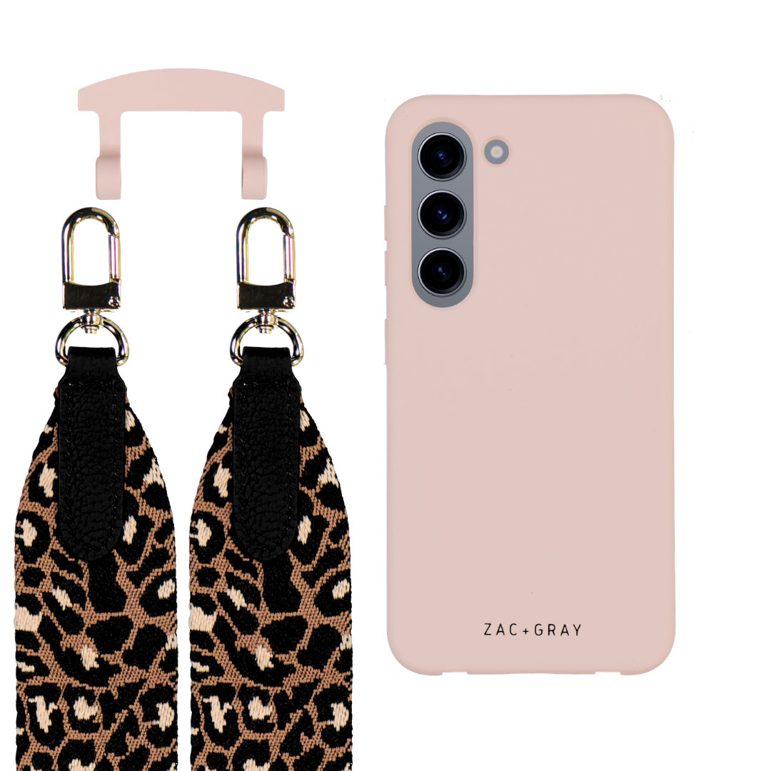 Samsung S23 ROSÉ PINK CASE + PATTERNED STRAP
