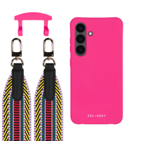 Samsung S24 Plus HOT PINK CASE + PATTERNED STRAP