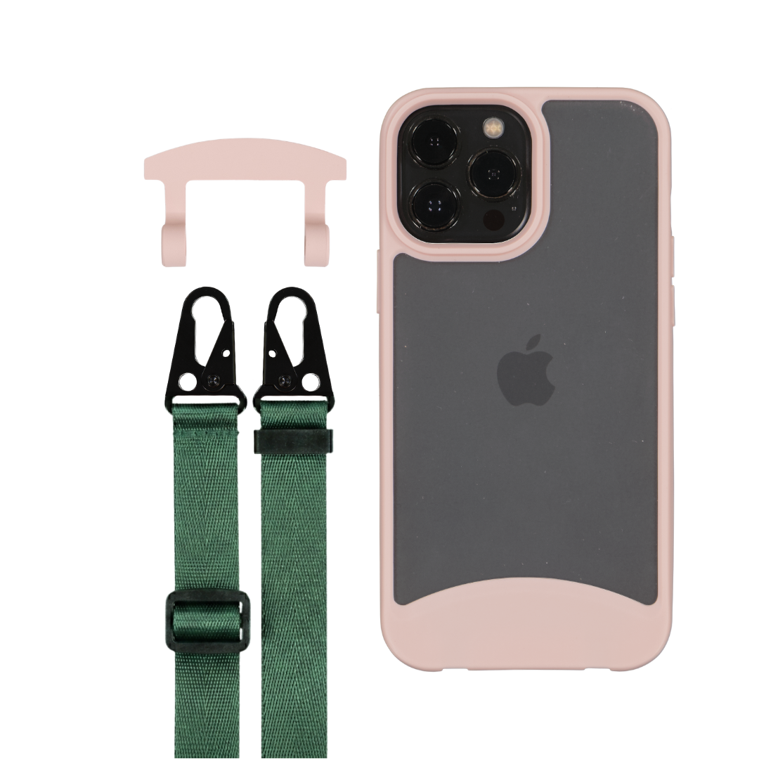 iPhone 12 and 12 Pro FROSTED ROSÉ PINK CASE + STRAP