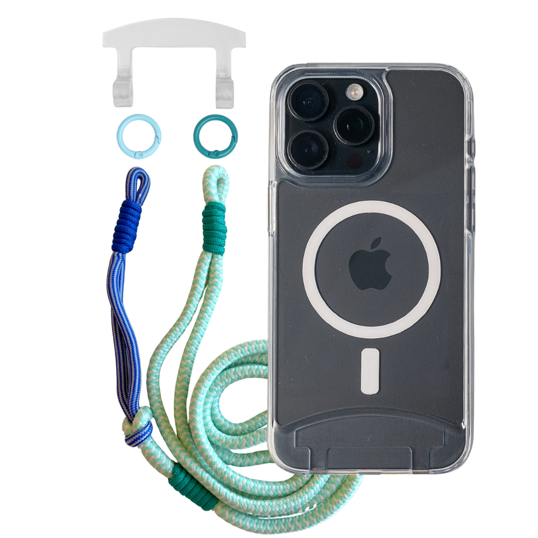 iPhone 16 Plus TRANSPARENT CASE + KNOTTED CORD